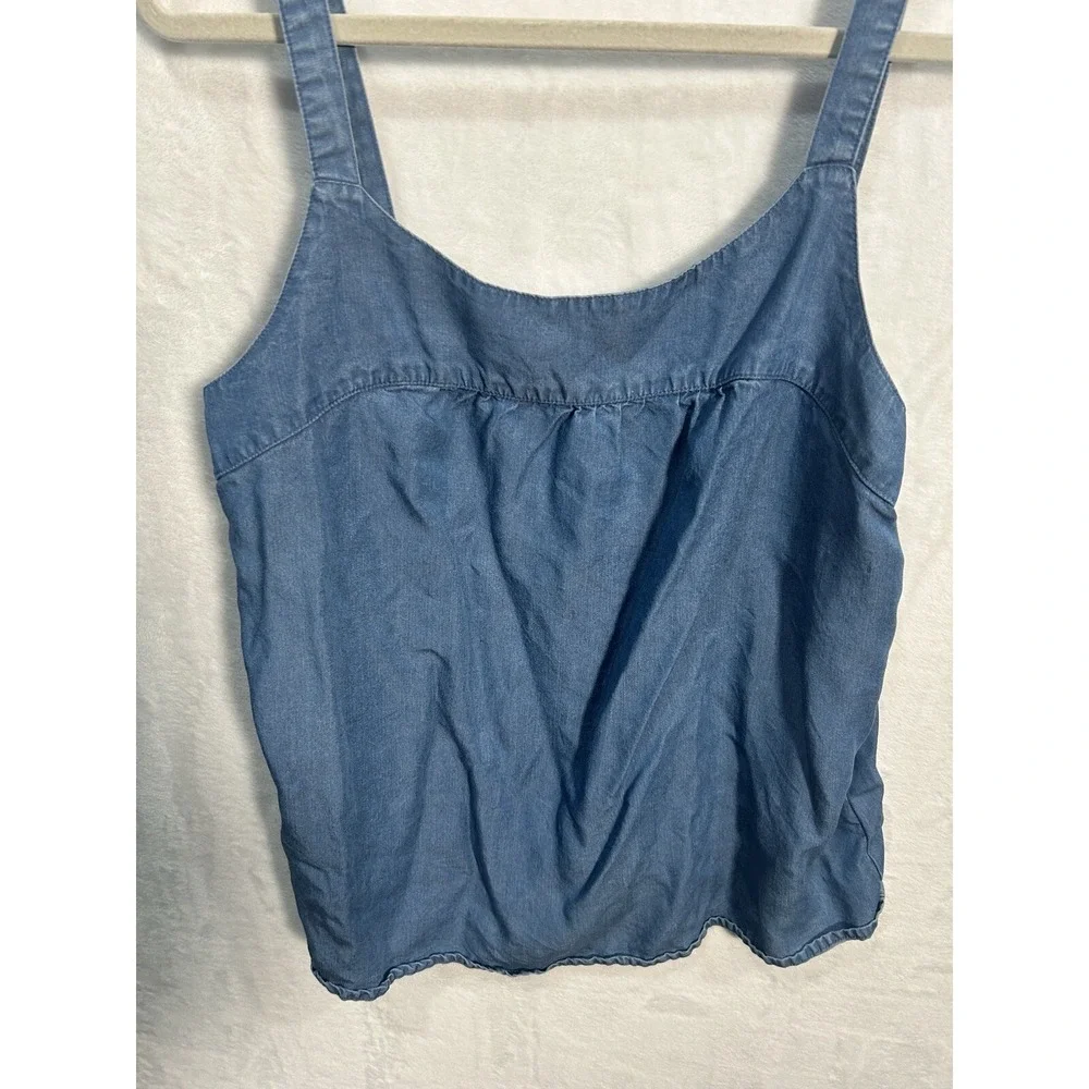 Gap Denim Women's‎ Tank Top Shirt Sleeveless Babydoll Loose Fit Medium Med M - Picture 2 of 6